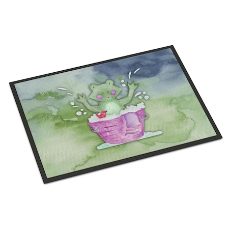 Carolines Treasures 24 x 36 in. Frog Bathing Watercolor Indoor or Outdoor Mat BB7343JMAT